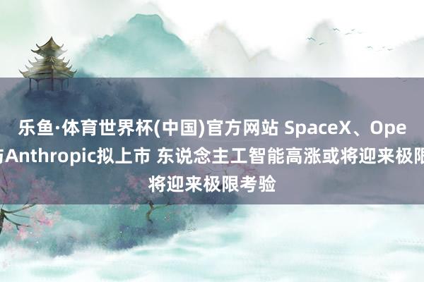 乐鱼·体育世界杯(中国)官方网站 SpaceX、OpenAI与Anthropic拟上市 东说念主工智能高涨或将迎来极限考验