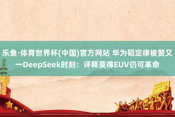 乐鱼·体育世界杯(中国)官方网站 华为韬定律被赞又一DeepSeek时刻：评释莫得EUV仍可革命