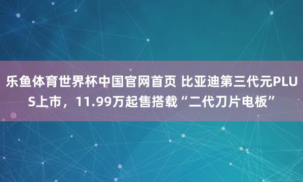 乐鱼体育世界杯中国官网首页 比亚迪第三代元PLUS上市，11.99万起售搭载“二代刀片电板”