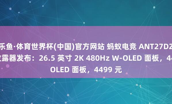 乐鱼·体育世界杯(中国)官方网站 蚂蚁电竞 ANT27DZQES 败露器发布：26.5 英寸 2K 480Hz W-OLED 面板，4499 元
