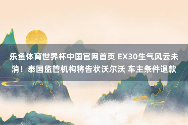 乐鱼体育世界杯中国官网首页 EX30生气风云未消！泰国监管机构将告状沃尔沃 车主条件退款
