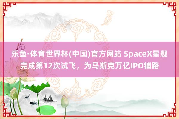 乐鱼·体育世界杯(中国)官方网站 SpaceX星舰完成第12次试飞，为马斯克万亿IPO铺路