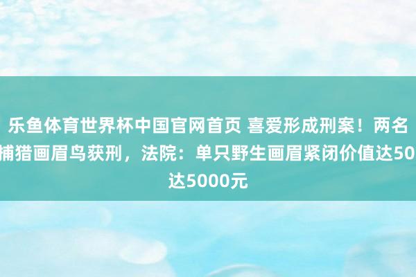 乐鱼体育世界杯中国官网首页 喜爱形成刑案！两名男人捕猎画眉鸟获刑，法院：单只野生画眉紧闭价值达5000元