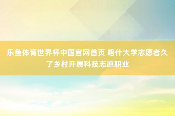 乐鱼体育世界杯中国官网首页 喀什大学志愿者久了乡村开展科技志愿职业