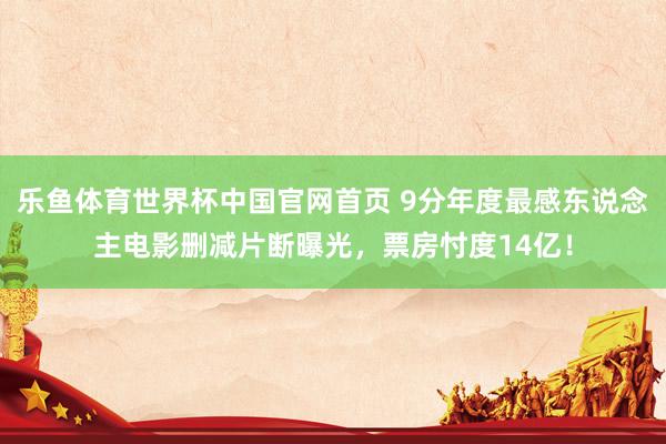 乐鱼体育世界杯中国官网首页 9分年度最感东说念主电影删减片断曝光，票房忖度14亿！